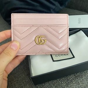 Gucci pink Marmont card holder